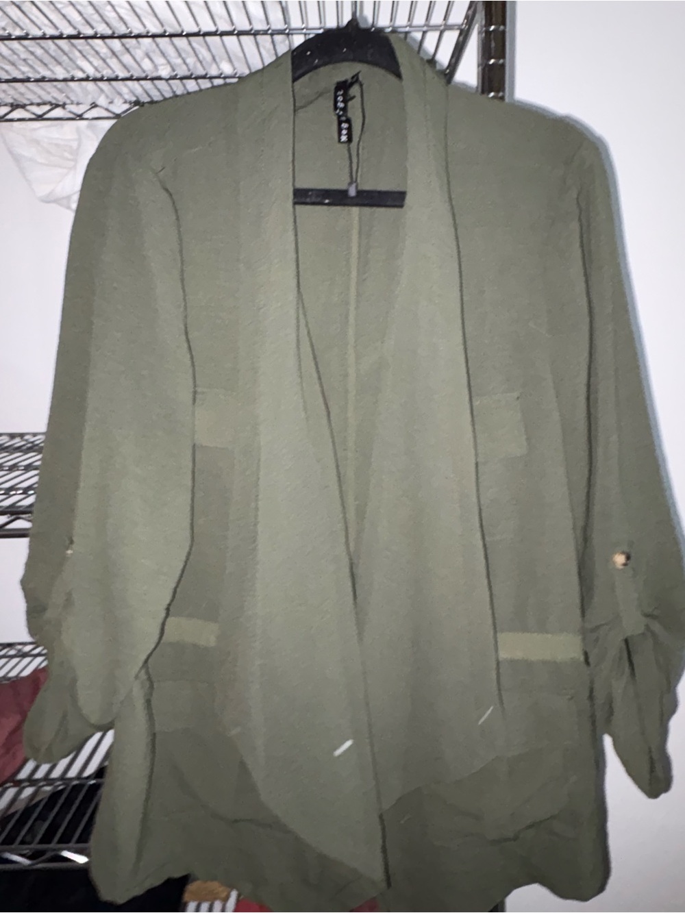 Olive Green Open-Front Women's cardigan